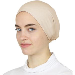 imageModefa Islamic Womens NonSlip Cotton Hijab Bonnet Cap UnderscarfBeige