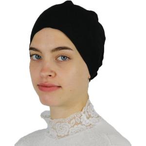 imageModefa Islamic Womens NonSlip Cotton Hijab Bonnet Cap UnderscarfBlack