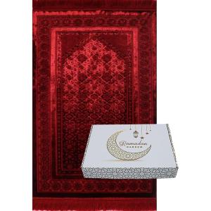 imageModefa Luxury Islamic Prayer Rug in Gift Box  Deluxe Gift Set with Prayer Mat ampamp Prayer Beads Tesbih  Soft Plush Turkish Prayer Rug for Men and Women  Ramadan or Eid Gift Hot PinkRed