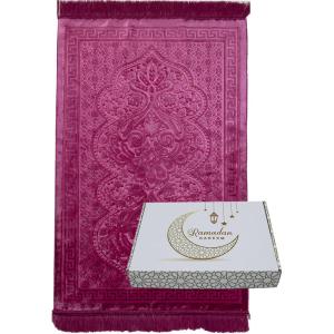 imageModefa Luxury Islamic Prayer Rug in Gift Box  Deluxe Gift Set with Prayer Mat ampamp Prayer Beads Tesbih  Soft Plush Turkish Prayer Rug for Men and Women  Ramadan or Eid Gift Hot PinkHot Pink