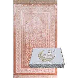 imageModefa Luxury Islamic Prayer Rug in Gift Box  Deluxe Gift Set with Prayer Mat ampamp Prayer Beads Tesbih  Soft Plush Turkish Prayer Rug for Men and Women  Ramadan or Eid Gift Hot PinkLight Pink