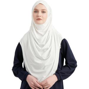 imageModefa Turkish Islamic Practical Easy Simple Instant Ready Long One Piece Amira Hijab ScarfWhite