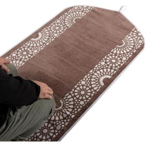 imageModefa Turkish Islamic Prayer Mat  Chenille with Foam and Carrying Bag  Intricate Praying Rug Ramadan Eid Gift  Traditional Muslim Janamaz Seccade for Men Women  Mustaqim RedMink