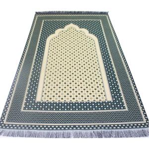 imageModefa Turkish Islamic Prayer Mat Janamaz Sajjadah  Thin Woven Cotton Praying Rug Ramadan Eid Gift  Traditional Muslim Sejada for Men Women  Hira Diamond RedDark Green