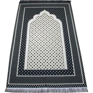 imageModefa Turkish Islamic Prayer Mat Janamaz Sajjadah  Thin Woven Cotton Praying Rug Ramadan Eid Gift  Traditional Muslim Sejada for Men Women  Hira Diamond RedBlack