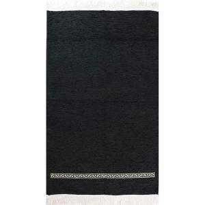 imageModefa Turkish Islamic Prayer Rug  Chenille Praying Mat Sajada for Men and Women  Traditional Muslim Praying Carpet Janamaz  Ramadan or Eid Gift  Luxury Woven Meccan Black Simple