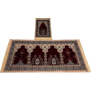 imageModefa Turkish Islamic Prayer Rug  Multi Person Janamaz Sajada for Family  Large Gathering ampamp Group Praying Mat Carpet  5 Person Imam Prayer Rug RedMulti 1RedMulti 1