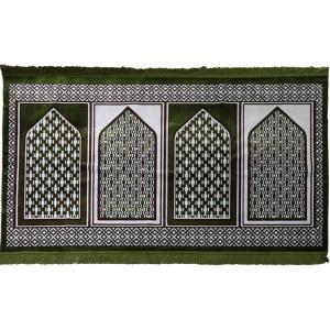 imageModefa Turkish Islamic Prayer Rug  Multi Person Janamaz Sajada for Family  Velvet Wide Large Gathering ampamp Group Praying Carpet Mat  Geometric Red ampamp Green Red  4 PersonGeometric Green  4 Person