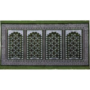 imageModefa Turkish Islamic Prayer Rug  Multi Person Janamaz Sajada for Family or Large Gathering ampamp Group Praying Carpet  Wide Plush Velvet Praying Mat Green Arch  4 PersonGreen Arch  4 Person