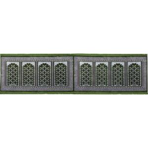 imageModefa Turkish Islamic Prayer Rug  Wide Plush Velvet Praying Mat  Large Gathering ampamp Group Sajada  Multi Person Muslim Janamaz  Long Row 8 Person Praying Carpet  Geometric Arch RedVined Arch Green