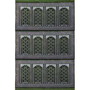 imageModefa Turkish Prayer Rug  Wide 12 Multi Person Velvet Namaz Sajadah Janamaz  Family Group Carpet GreenVined Arch  Green  Red