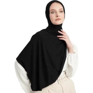 imageModefa Womens Turkish Islamic Premium Jersey Hijab Shawl Wrap ScarfBlack