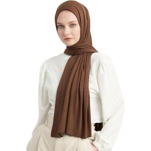 imageModefa Womens Turkish Islamic Premium Jersey Hijab Shawl Wrap ScarfBrown