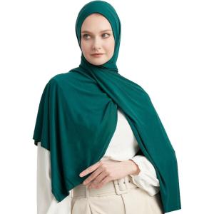 imageModefa Womens Turkish Islamic Premium Jersey Hijab Shawl Wrap ScarfEmerald Green