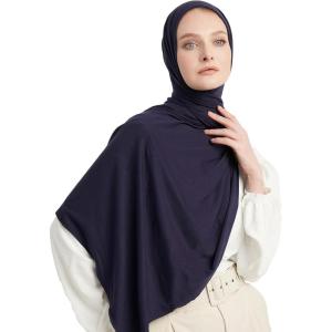 imageModefa Womens Turkish Islamic Premium Jersey Hijab Shawl Wrap ScarfNavy Blue