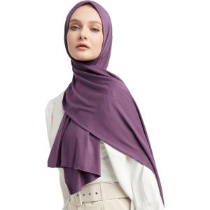 imageModefa Womens Turkish Islamic Premium Jersey Hijab Shawl Wrap ScarfRegal Purple