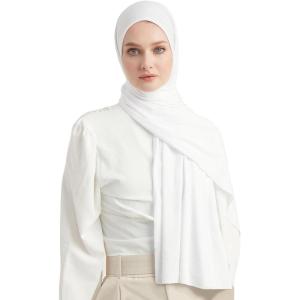 imageModefa Womens Turkish Islamic Premium Jersey Hijab Shawl Wrap ScarfWhite