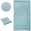 imageModefa Luxury Velvet Prayer Rug with Prayer Beads  Soft Elegant Muslim Turkish Janamaz Sajada Carpet for Men and Women  Plain Solid Prayer Mat Ramadan Eid Gift  Paisley Golden YellowNajma Turquoise Blue