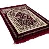 imageModefa Turkish Islamic Velvet Prayer Rug  Thick ampamp Wide Soft Praying Carpet for Men ampamp Women  Large Prayer Mat  Eid ampamp Ramadan Gift  with Kufi Cap Beads ampamp Car Hanger  Double Plush Floral RedFloral Arch  Red