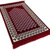 imageModefa Turkish Islamic Velvet Prayer Rug  Thin ampamp Lightweight Praying Carpet  Muslim Janamaz Sajadah for Men ampamp Women  Ramadan or Eid Gift  with Kufi Cap ampamp Beads  Floral Daisy Arch GreenRed