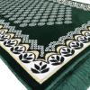 imageModefa Turkish Islamic Velvet Prayer Rug  Thin ampamp Lightweight Praying Carpet  Muslim Janamaz Sajadah for Men ampamp Women  Ramadan or Eid Gift  with Kufi Cap ampamp Beads  Floral Daisy Arch GreenTurquoise