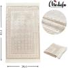 imageModefa Velvet Prayer Rug  Soft Plush Turkish Janamaz Sajada Carpet for Men and Women  Plain Solid Prayer Mat Ramadan Eid Gift  with Prayer Beads  Luxury Floral Stamp RedIvory