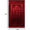 imageModefa Velvet Prayer Rug  Soft Plush Turkish Janamaz Sajada Carpet for Men and Women  Plain Solid Prayer Mat Ramadan Eid Gift  with Prayer Beads  Luxury Floral Stamp RedRed