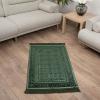 imageModefa Velvet Prayer Rug  Soft Plush Turkish Janamaz Sajada Carpet for Men and Women  Plain Solid Prayer Mat Ramadan Eid Gift  with Prayer Beads  Luxury Floral Stamp RedDark Green