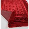 imageModefa Velvet Prayer Rug  Soft Plush Turkish Janamaz Sajada Carpet for Men and Women  Plain Solid Prayer Mat Ramadan Eid Gift  with Prayer Beads  Luxury Floral Stamp RedRed