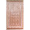 imageModefa Velvet Prayer Rug  Soft Plush Turkish Janamaz Sajada Carpet for Men and Women  Plain Solid Prayer Mat Ramadan Eid Gift  with Prayer Beads  Luxury Floral Stamp RedLight Pink