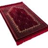 imageModefa Velvet Prayer Rug  with Car Hanger  Janamaz Sajjadah Musalla  Thick Plush Wide  Topkapi RedRed