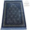 imageModefa Turkish Islamic Prayer Rug  Comfortable Muslim Praying Mat for Men ampamp Women  Soft Velvet Janamaz Praying Carpet  Ramadan or Eid Gift  with Kufi ampamp Beads  Lux Plush Geometric Mihrab RedBlue
