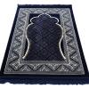 imageModefa Turkish Janamaz Musallah Sajada Prayer Rug  Large Wide Plush Velvet 31 x 50in Noor BlueBlue