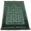 imageModefa Velvet Prayer Rug  Soft Plush Turkish Janamaz Sajada Carpet for Men and Women  Plain Solid Prayer Mat Ramadan Eid Gift  with Prayer Beads  Luxury Floral Stamp RedDark Green