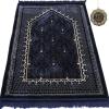 imageModefa Velvet Prayer Rug  with Car Hanger  Janamaz Sajjadah Musalla  Thick Plush Wide  Topkapi RedBlue