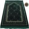 imageModefa Velvet Prayer Rug  with Car Hanger  Janamaz Sajjadah Musalla  Thick Plush Wide  Topkapi RedGreen