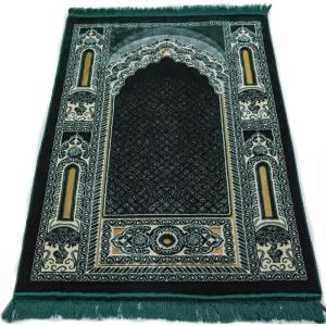imageModefa Islamic Prayer Rug  Double Plush Large ampamp Wide Velvet Carpet  Traditional Muslim Janamaz Sajada  Thick Turkish Prayer Mat for Men ampamp Women Ramadan or Eid Gift  Floral Mihrab GreenFloral Mihrab Green