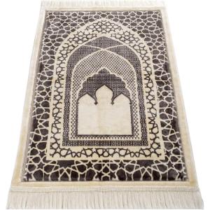 imageModefa Turkish Islamic Prayer Mat  Velvet Janamaz  Intricate Praying Rug Ramadan Eid Gift  Traditional Muslim Seccade for Men Women  Saray RedCharcoal Grey