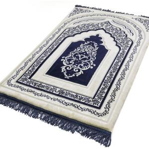 imageModefa Foam Prayer Rug  Padded Cushion Janamaz Sajjada  One Inch Thick Soft Velvet Islamic Namaz Sajadah Carpet Luxury GreenBlue