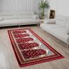imageModefa Turkish Islamic Prayer Rug  Multi Person Janamaz Sajada for Family or Large Gathering ampamp Group Praying Carpet  Wide Plush Velvet Praying Mat Mihrab Red  5 PersonLong 5 Person Red