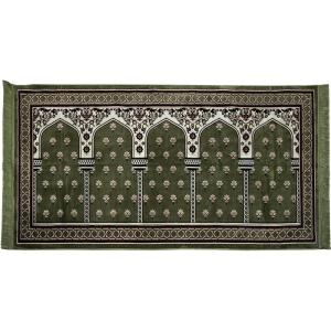 imageModefa Turkish Islamic Prayer Rug  Multi Person Janamaz Sajada for Family or Large Gathering ampamp Group Praying Carpet  Wide Plush Velvet Praying Mat Mihrab Red  5 Person5 Person Green