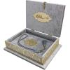 imageModefa Islamic Turkish Holy Quran in Arabic with Keepsake Velvet Gift Case ampamp Prayer Beads 429 GrayGray