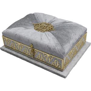 imageModefa Islamic Turkish Holy Quran in Arabic with Keepsake Velvet Gift Case ampamp Prayer Beads 429 GrayGray