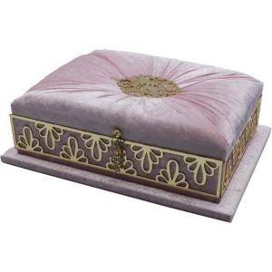 imageModefa Islamic Turkish Holy Quran in Arabic with Keepsake Velvet Gift Case ampamp Prayer Beads 429 GrayPink