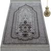 imageModefa Turkish Islamic Velvet Prayer Rug  Prayer Mat Carpet for Men and Women  Traditional Muslim Janamaz Sajada  Ramadan or Eid Gift  with Car Hanger  Luxury Winter Rose PinkGrayHazelnut  Cream
