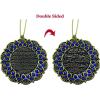 imageTurkish Islamic Ottoman DoubleSided Ayatul Kursi Nazar Dua Star Shaped Car Rear View Mirror Hanger Medallion Pendant Accessory GoldWhite 7cm 275inGoldBlue