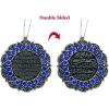 imageTurkish Islamic Ottoman DoubleSided Ayatul Kursi Nazar Dua Star Shaped Car Rear View Mirror Hanger Medallion Pendant Accessory GoldWhite 7cm 275inSilverBlue