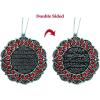 imageTurkish Islamic Ottoman DoubleSided Ayatul Kursi Nazar Dua Star Shaped Car Rear View Mirror Hanger Medallion Pendant Accessory GoldWhite 7cm 275inSilverRed