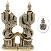 imageModefa Combo Gift Set Islamic Turkish Gift Table Decor 2 Piece Set Sculptures Bookends Arabic Allah Muhammad Musenna GoldGold