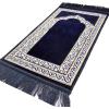 imageModefa Turkish Islamic Velvet Prayer Rug  Soft Small Child Praying Carpet  Muslim Janamaz Sajada for Kids ampamp Toddlers  Ramadan or Eid Gift for Boys ampamp Girls  Lattice RedVine Swirl Navy Blue